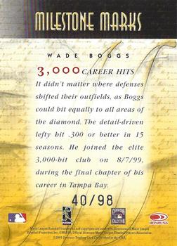 2001 Donruss Signature - Milestone Marks #NNO Wade Boggs Back
