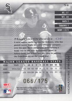 2001 Donruss Signature - Proofs #54 Magglio Ordonez  Back