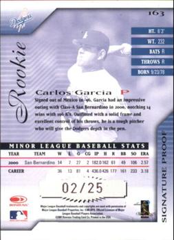 2001 Donruss Signature - Proofs #163 Carlos Garcia Back