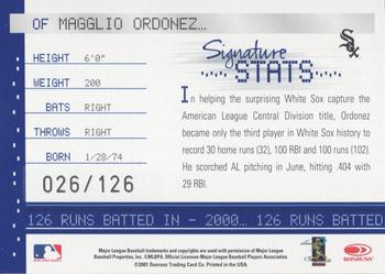 2001 Donruss Signature - Stats #NNO Magglio Ordonez Back