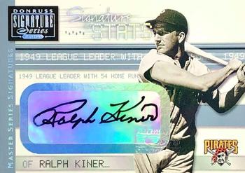 2001 Donruss Signature - Stats Masters Series #NNO Ralph Kiner Front