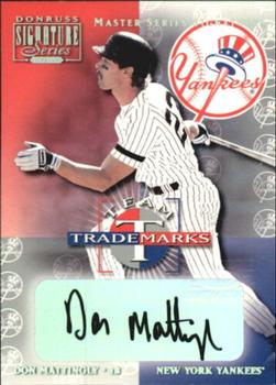 2001 Donruss Signature - Team Trademarks Masters Series #NNO Don Mattingly  Front