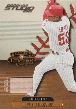 2001 Donruss Studio - Leather and Lumber #LL-42 Bobby Abreu  Front