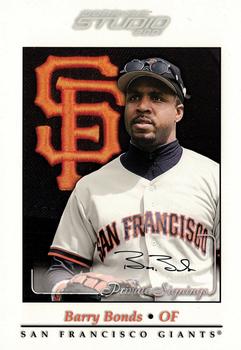 2001 Donruss Studio - Private Signings 5x7 #NNO Barry Bonds Front