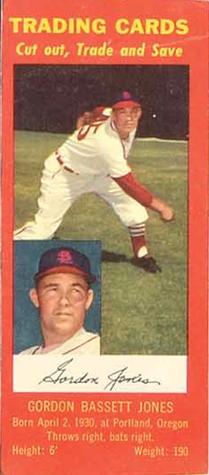 1955 Hunter Wieners St. Louis Cardinals #NNO Gordon Bassett Jones Front