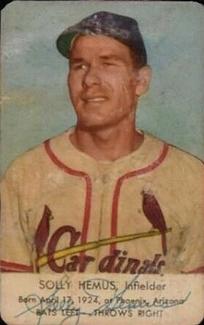 1953 Hunter Wieners St. Louis Cardinals #NNO Solly Hemus Front