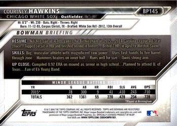 2016 Bowman - Prospects #BP145 Courtney Hawkins Back