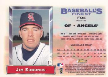2001 Finest - Origins Refractors #FO5 Jim Edmonds  Back