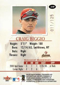 2001 Fleer Authority - Prominence #19 Craig Biggio  Back