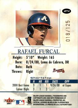 2001 Fleer Authority - Prominence #24 Rafael Furcal  Back