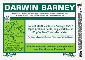 2013 Topps Archives Chicago Cubs Season Ticket Holder #CUBS-15 Darwin Barney Back