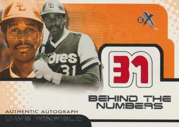 2001 Fleer E-X - Behind the Numbers Game Jersey Autograph #41 Dave Winfield Front