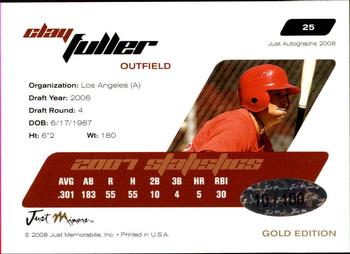 2008 Just Autographs - Gold #25 Clay Fuller Back