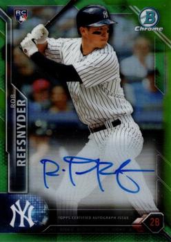 2016 Bowman - Chrome Rookie Autographs Green Refractor #CRA-RR Rob Refsnyder Front