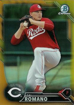 2016 Bowman - Chrome Prospects Gold Refractor #BCP33 Sal Romano Front
