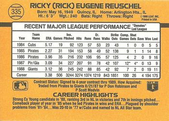 1989 Donruss #335 Rick Reuschel Back