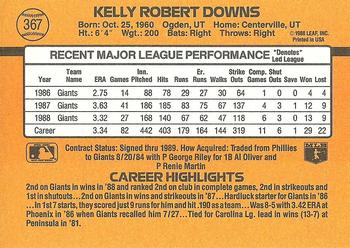 1989 Donruss #367 Kelly Downs Back