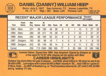 1989 Donruss #368 Danny Heep Back