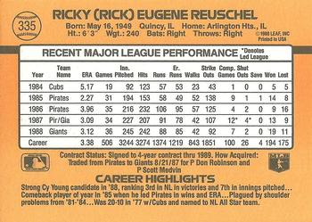 1989 Donruss #335 Rick Reuschel Back