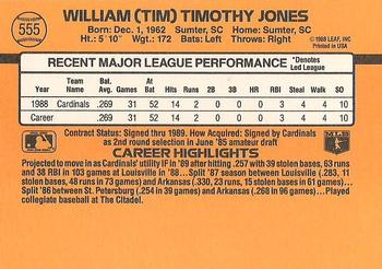 1989 Donruss #555 Tim Jones Back