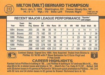 1989 Donruss #313 Milt Thompson Back