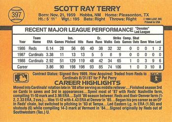 1989 Donruss #397 Scott Terry Back