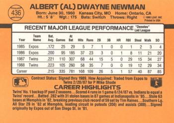 1989 Donruss #436 Al Newman Back