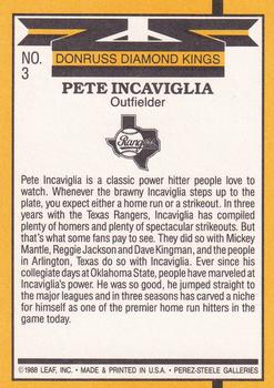 1989 Donruss #3 Pete Incaviglia Back