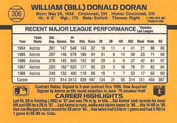 1989 Donruss #306 Bill Doran Back