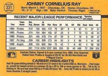 1989 Donruss #331 Johnny Ray Back