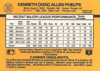 1989 Donruss #363 Ken Phelps Back