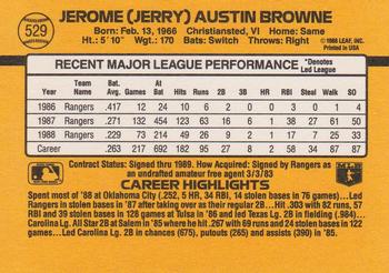 1989 Donruss #529 Jerry Browne Back