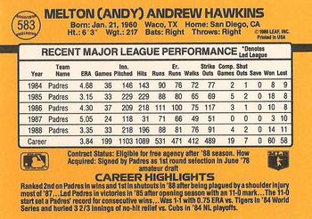 1989 Donruss #583 Andy Hawkins Back