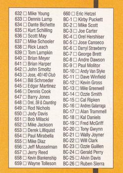 1989 Donruss #600 Checklist: 578-660, Bonus MVP's Back