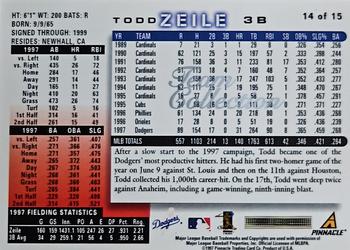 1998 Score Los Angeles Dodgers #14 Todd Zeile Back