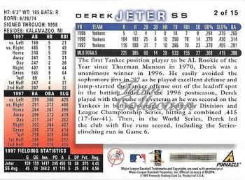 1998 Score New York Yankees #2 Derek Jeter Back