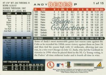 1998 Score St. Louis Cardinals #1 Andy Benes Back