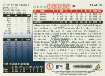 1998 Score St. Louis Cardinals #11 Alan Benes Back