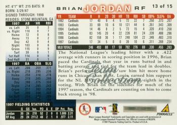 1998 Score St. Louis Cardinals #13 Brian Jordan Back