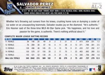 2016 Topps American League Standouts #AL-2 Salvador Perez Back