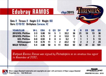 2015 Grandstand Clearwater Threshers #NNO Edubray Ramos Back