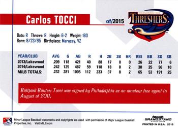 2015 Grandstand Clearwater Threshers #NNO Carlos Tocci Back