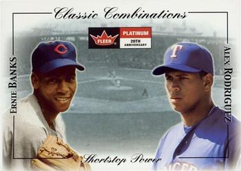 2001 Fleer Platinum - Classic Combinations #13 CC Ernie Banks / Alex Rodriguez  Front