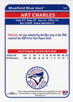 2012 Grandstand Bluefield Blue Jays #NNO Art Charles Back