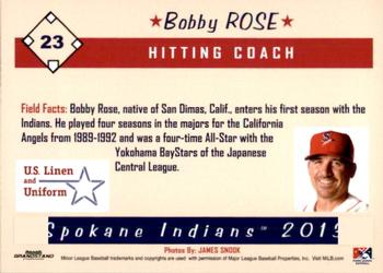 2013 Grandstand Spokane Indians #NNO Bobby Rose Back