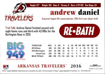 2016 Grandstand Arkansas Travelers #NNO Andrew Daniel Back