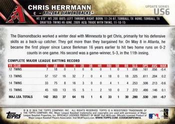 2016 Topps Update #US6 Chris Herrmann Back
