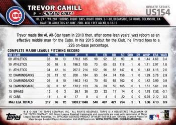2016 Topps Update #US154 Trevor Cahill Back