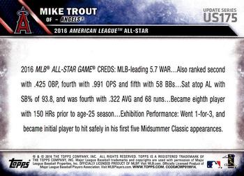 2016 Topps Update #US175 Mike Trout Back