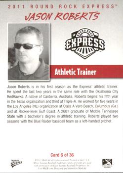 2011 MultiAd Round Rock Express #6 Jason Roberts Back